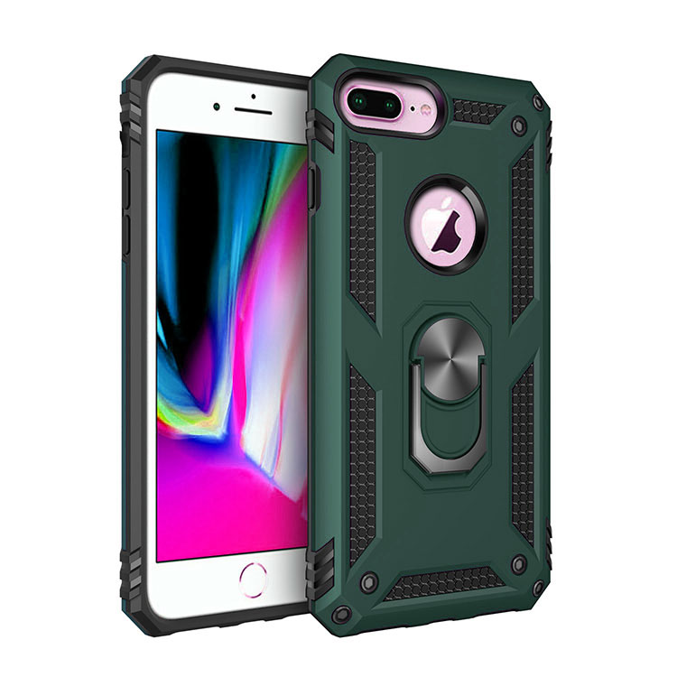 iPhone 8 Plus / 7 Plus Tech Armor RING Grip Case with Metal Plate (Midnight Green)